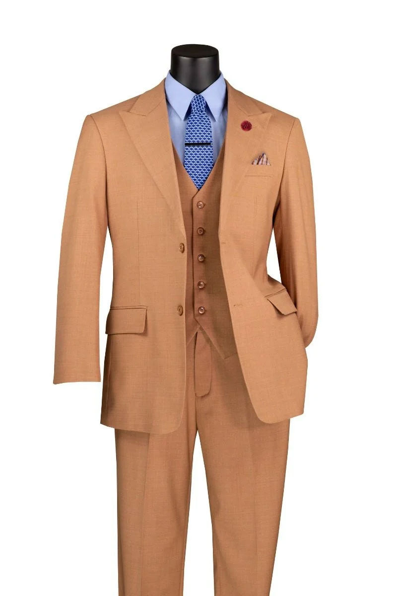 Regular Fit Men Suit V2RK-4- Light Amber - Church Suits For Less