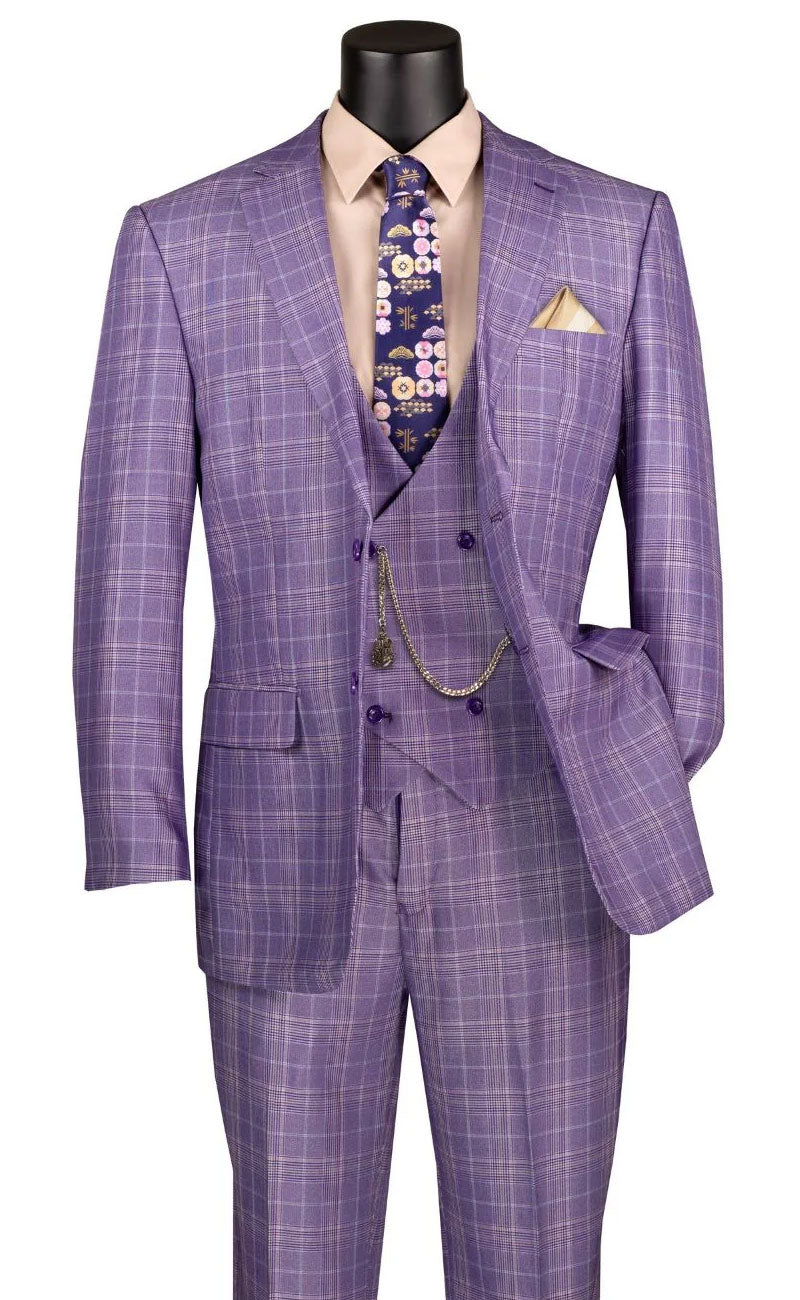Classic Fit Men Suit V2RW-7 Light Purple - Church Suits For Less