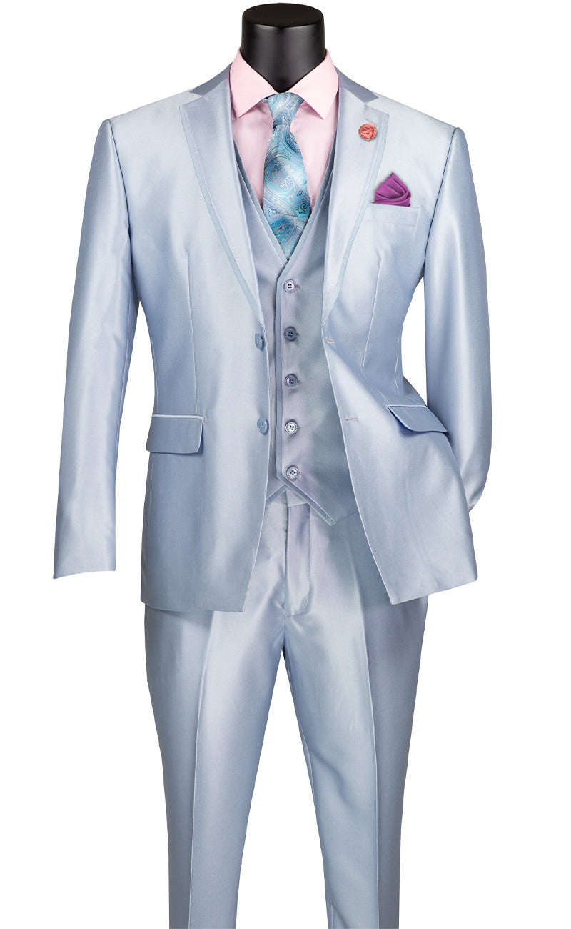 Slim Fit Men Suit SV2D-1 Ice Blue - Church Suits For Less