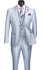 Vinci Men Suit SV2D-1 Ice Blue - Church Suits For Less