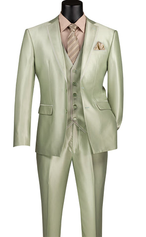 Vinci Men Suit SV2D-1 Light Sage - Church Suits For Less
