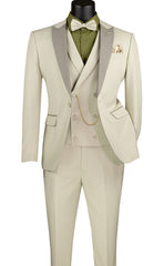 Vinci Men Suit SV2K-5-Ecru - Church Suits For Less