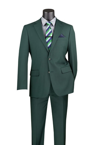 Vinci Men Suit F-2C900-Hunter Green - Church Suits For Less