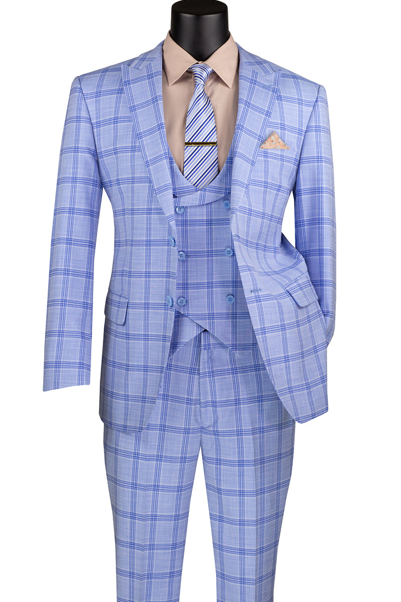 Men Church Suit MV2W-5 Light Blue - Church Suits For Less