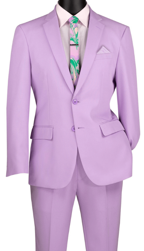 Slim Fit Men Suit S-2PP-Lavender