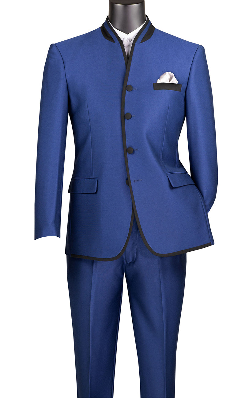 Slim Fit Men Suit S4HT-1-Blue - Church Suits For Less