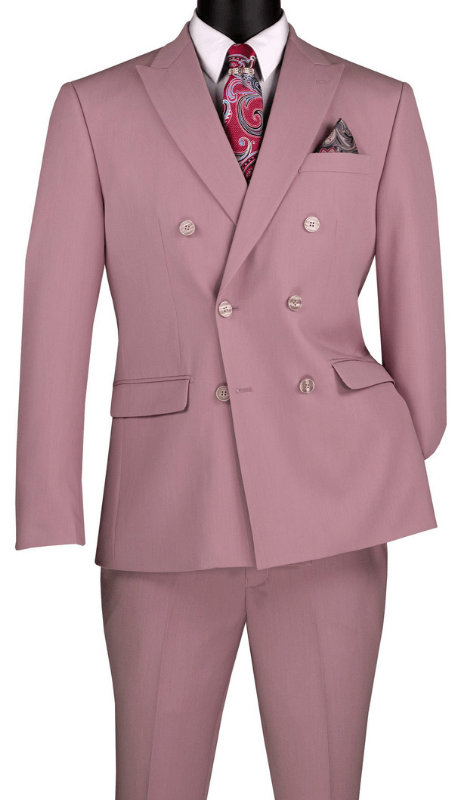 Double Breasted Slim Fit Men Suit SDB-1 Lilac