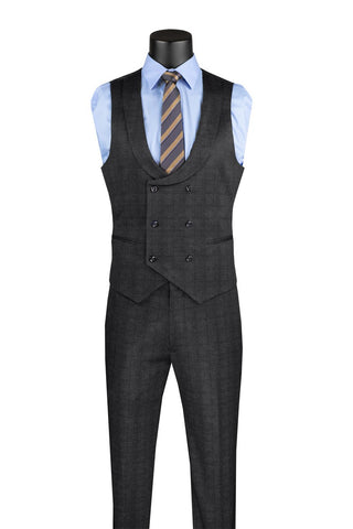 Vinci Men Suit SV2W-8-Black - Church Suits For Less