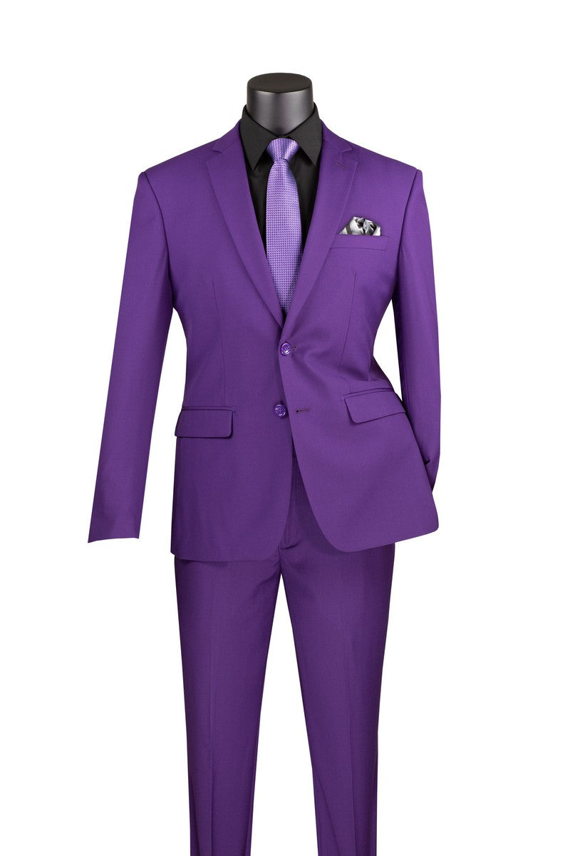Slim Fit Men Suit SC900-12-Purple - Church Suits For Less