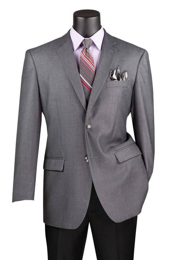 Men Regular Fit Sport Coat B-TR-Medium Gray - Church Suits For Less