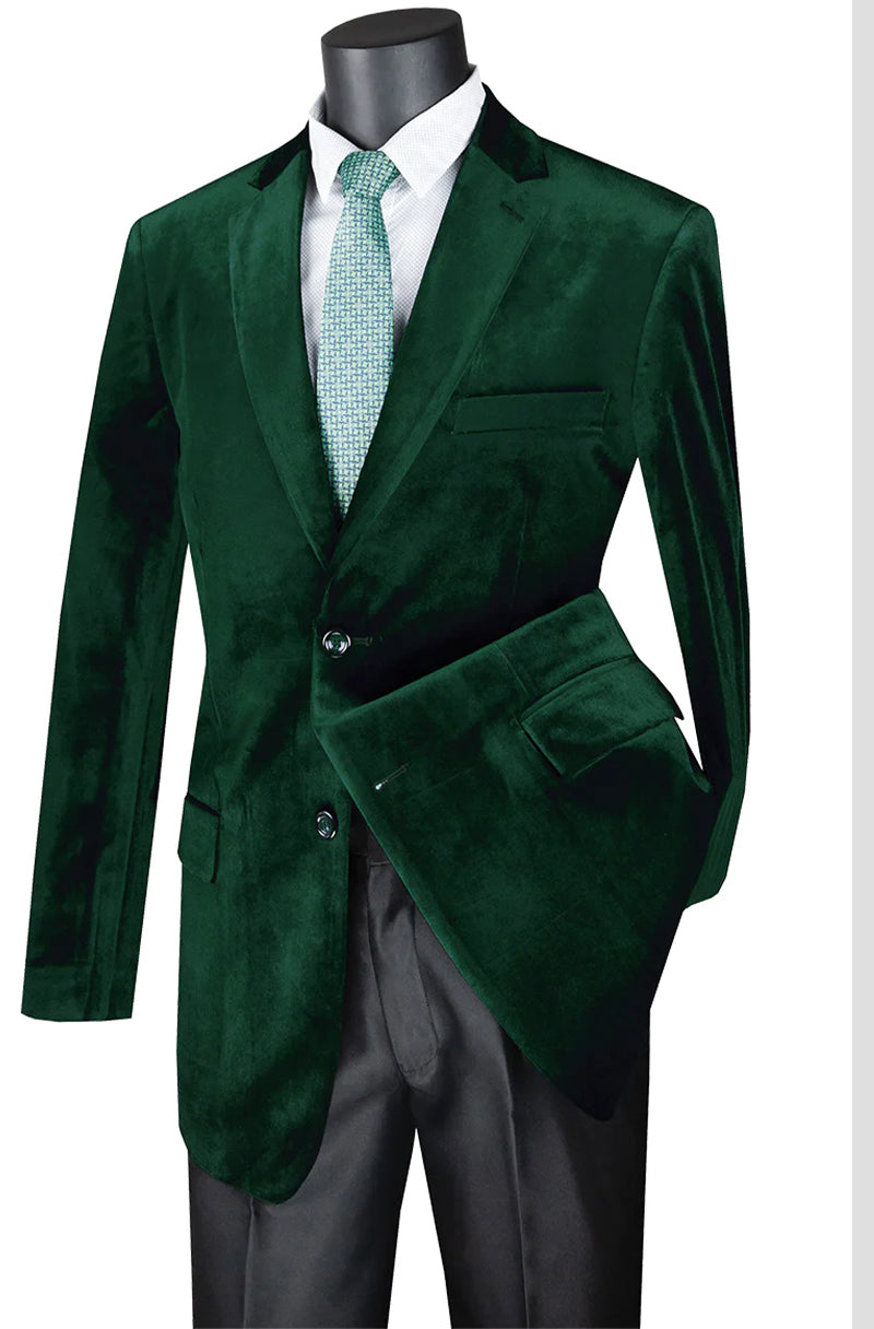 Men Regular Fit Sport Coat B-27-Emerald - Church Suits For Less