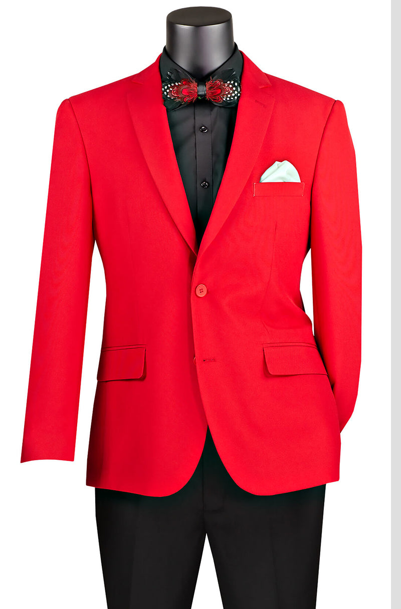 Men Slim Fit Sport Coat Z-S2PP-Red - Church Suits For Less