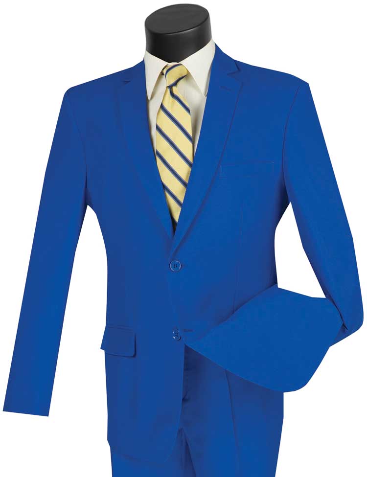 Vinci Suit S-2PPC-Royal Blue - Church Suits For Less
