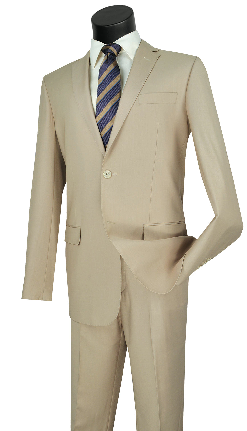 Slim Fit Men Suit SC900-12-Light Beige - Church Suits For Less