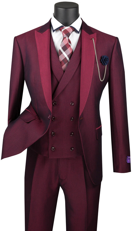 Vinci Men Suit SV2R-6C-Ruby - Church Suits For Less
