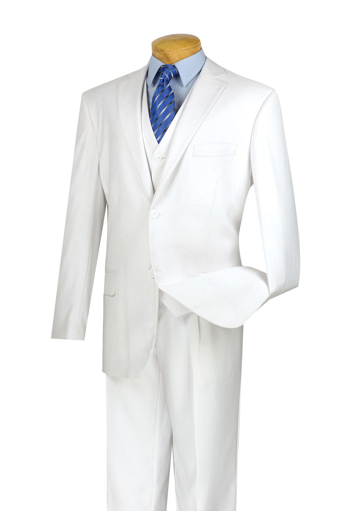 Vinci Suit V2TRC-White - Church Suits For Less
