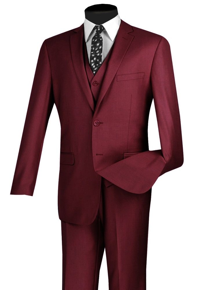 Vinci Suit SV2900C-Burgundy - Church Suits For Less