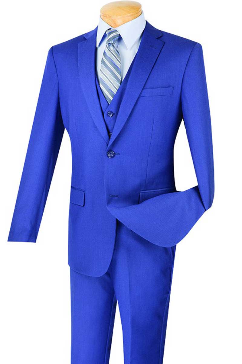 Slim Fit Men Suit SV2900C-Indigo - Church Suits For Less