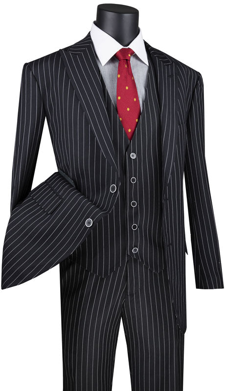 Classic Fit Men Suit V2RS-9-Black - Church Suits For Less