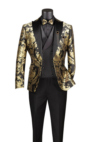 Vinci Tuxedo MVJQ-1 Black - Church Suits For Less