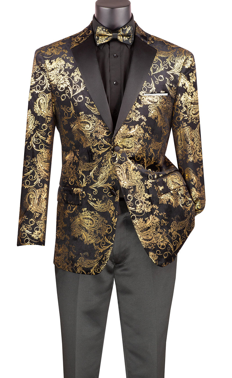 Men Modern Fit Sport Jacket BM-02 Black - Church Suits For Less