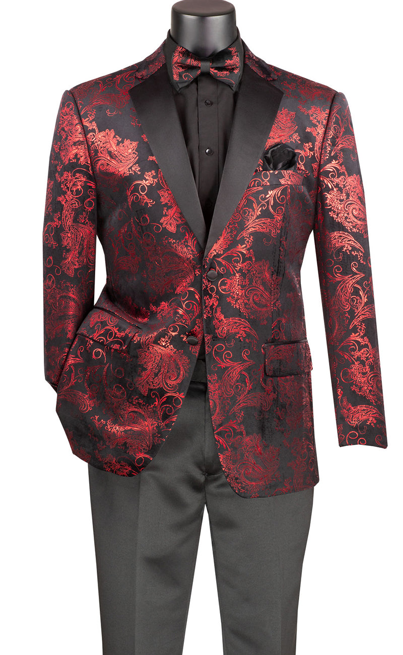 Men Modern Fit Sport Jacket BM-02 Red - Church Suits For Less