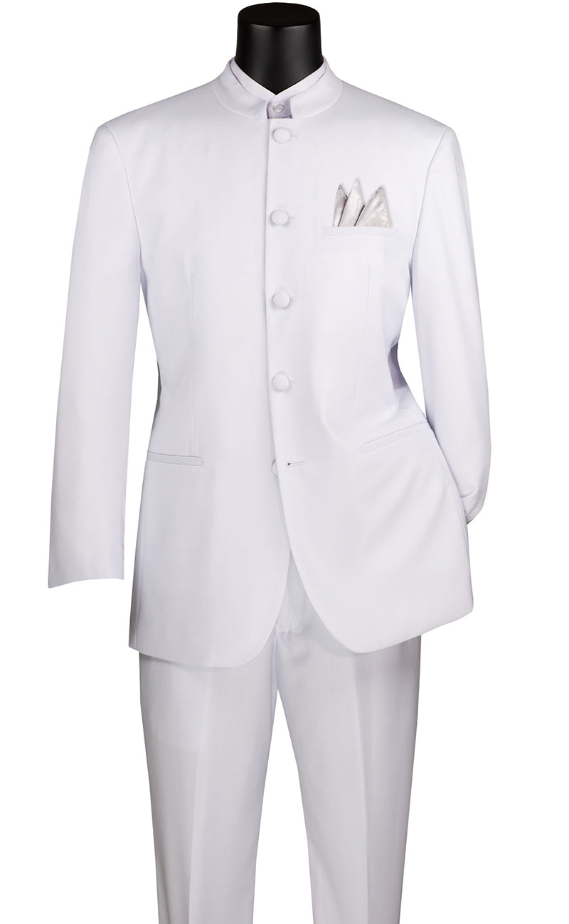 Classic Fit Men Suit 5HT-White, White / 54L