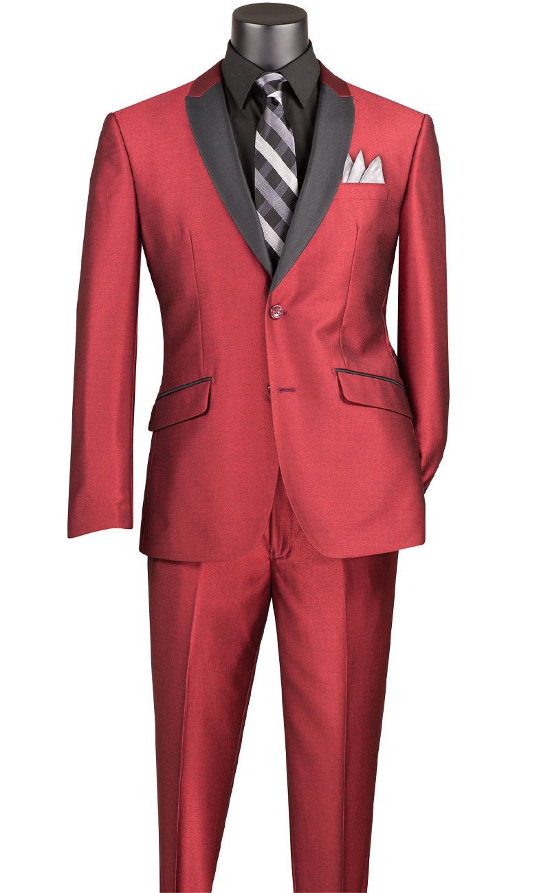 Slim Fit Men Suit S2PS-1-Maroon - Church Suits For Less