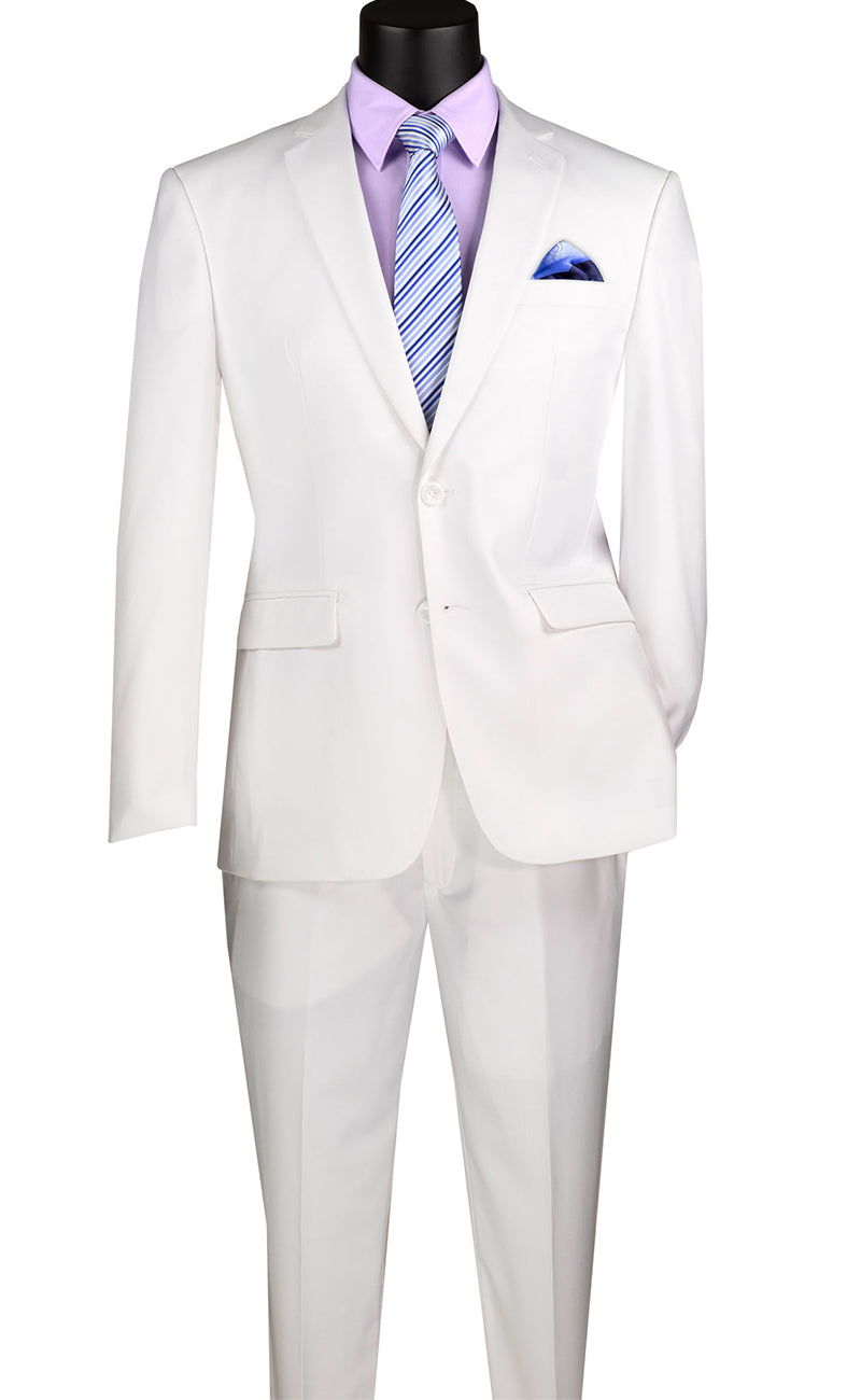 Slim Fit Men Suit SC900-12-White - Church Suits For Less