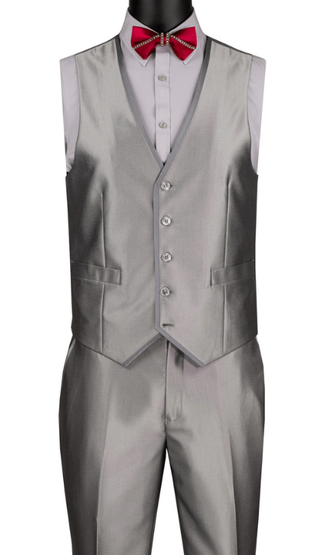 Slim Fit Men Suit SV2D-1-Silver