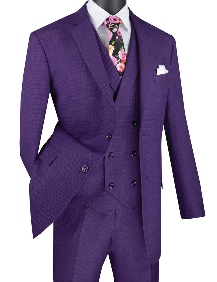 Vinci Men Suit V2RW-13C-Purple - Church Suits For Less