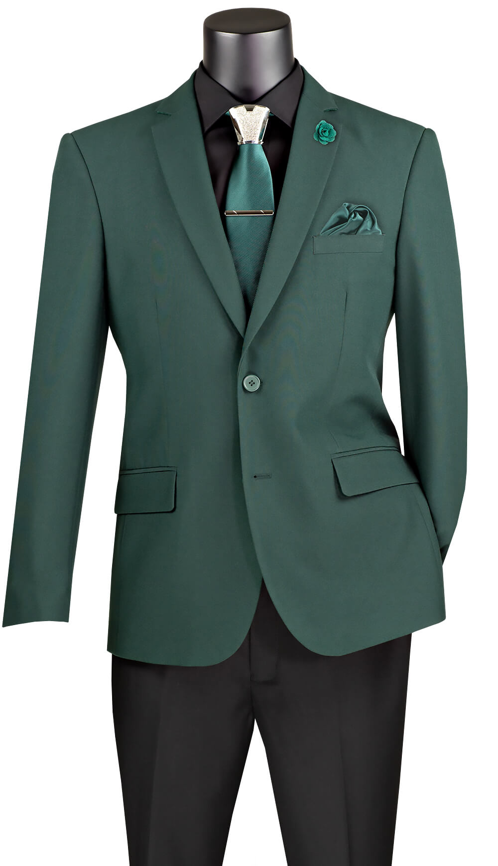 Men Slim Fit Jacket Z-S2PP-Hunter Green - Church Suits For Less