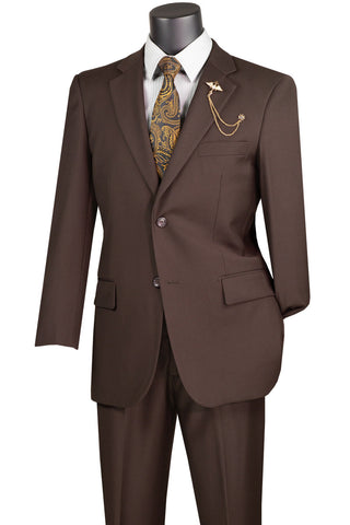 Vinci Men Suit F-2C900C-Brown - Church Suits For Less