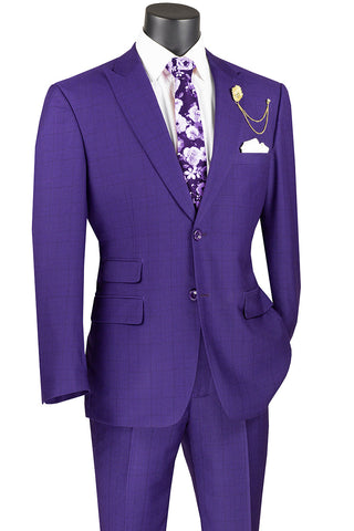 Vinci Men Suit MRW-1C-Purple - Church Suits For Less