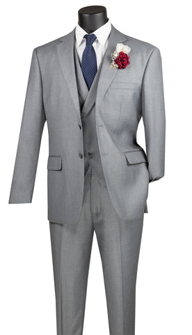 Vinci Suit MV2TRC-Light Grey - Church Suits For Less