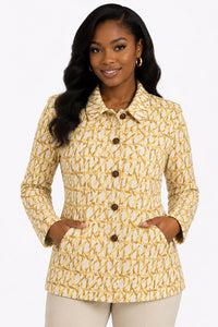 Women Jean Jacket J002-Gold/Ivory