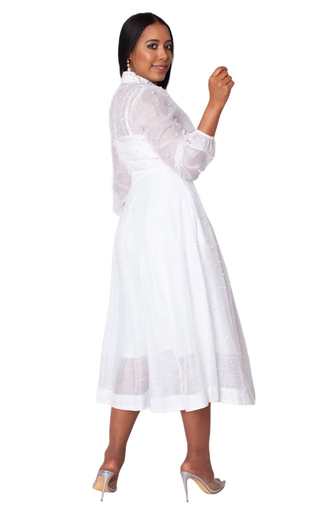 Spring Pearl Dress 82791-White – Church suits for less