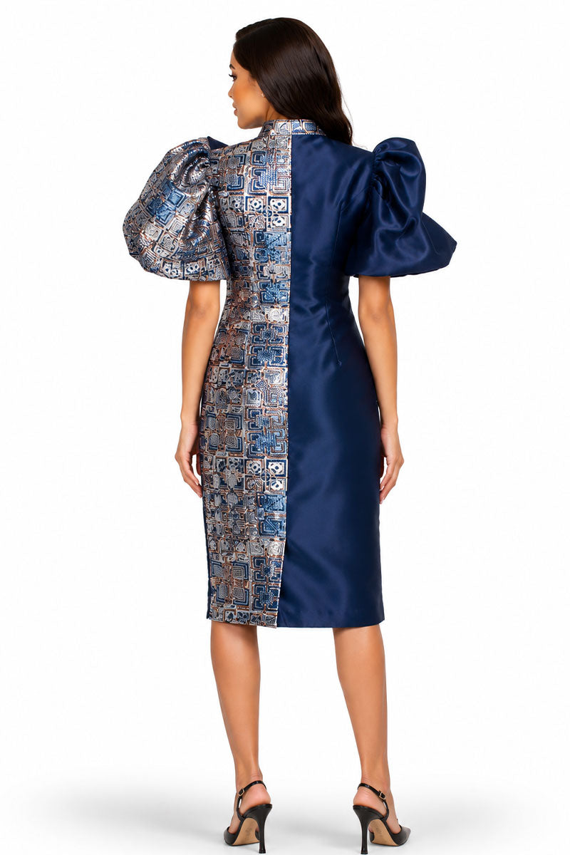 Chancele by Tally Taylor Church Dress 9848-Blue Multi