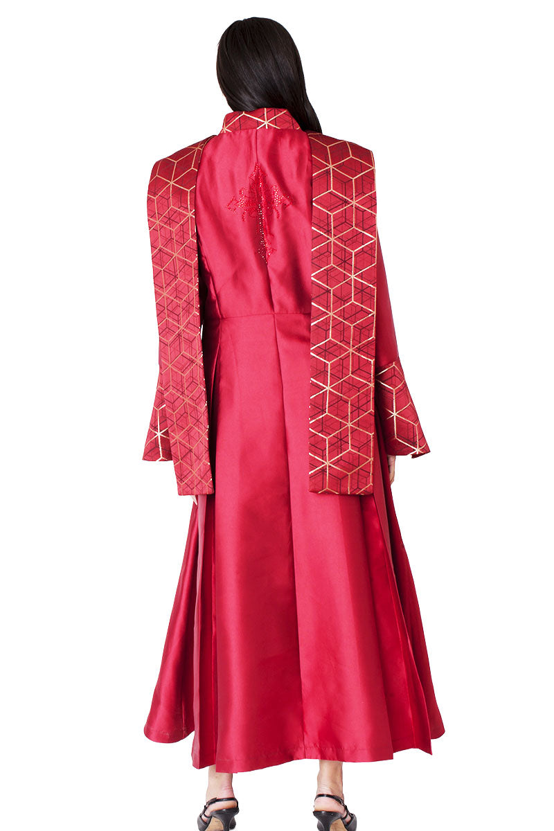 Tally Taylor Robe 41082-Ruby Red – Church suits for less
