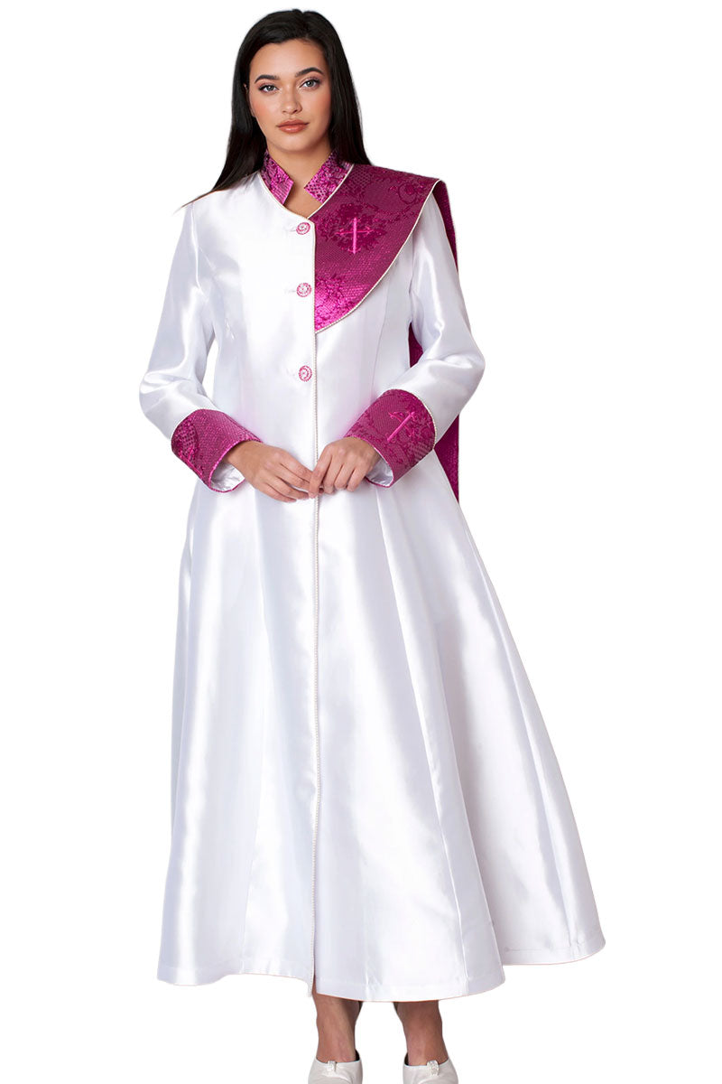 Tally Taylor Robe 41099-White/Purple Multi