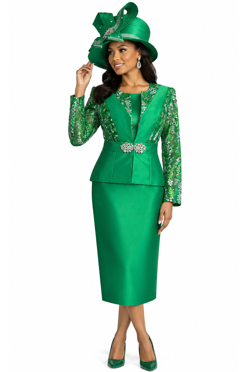 Lily And Taylor Suit 4776C-Emerald