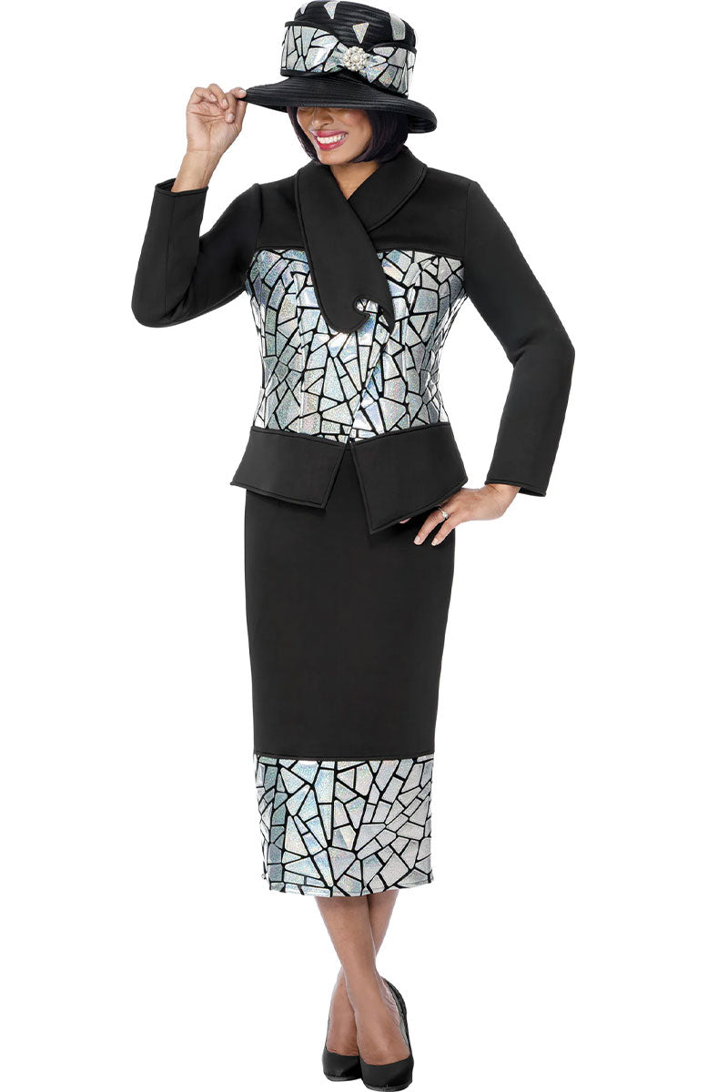 Women Church Suit 402082-Black