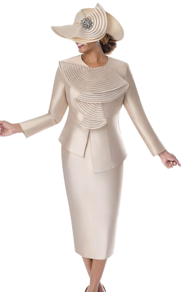 Women Church Suit 402092-Champagne