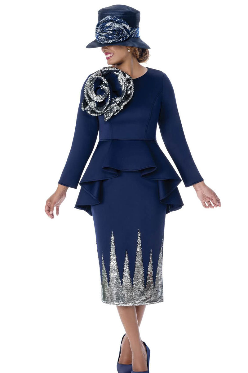 Women Church Suit 402112-Navy