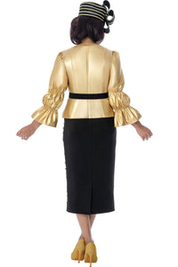Women Church Suit 402142-Gold/Black
