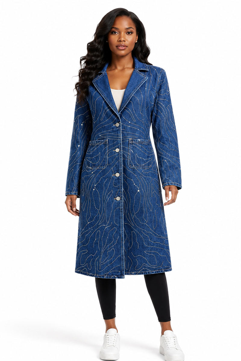 Women Denim Duster Coat 83070