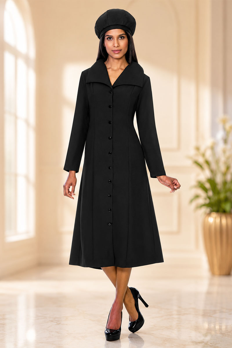 Women Usher Dress 11573-Black, Black / 18 / NO HAT