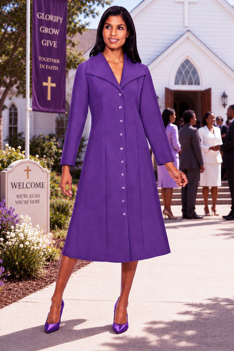 Women Usher Dress 11573-Purple