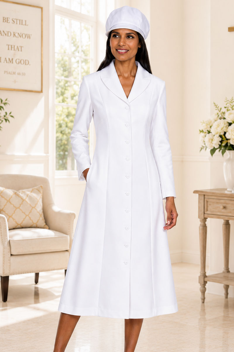 Women Usher Dress 11674-White