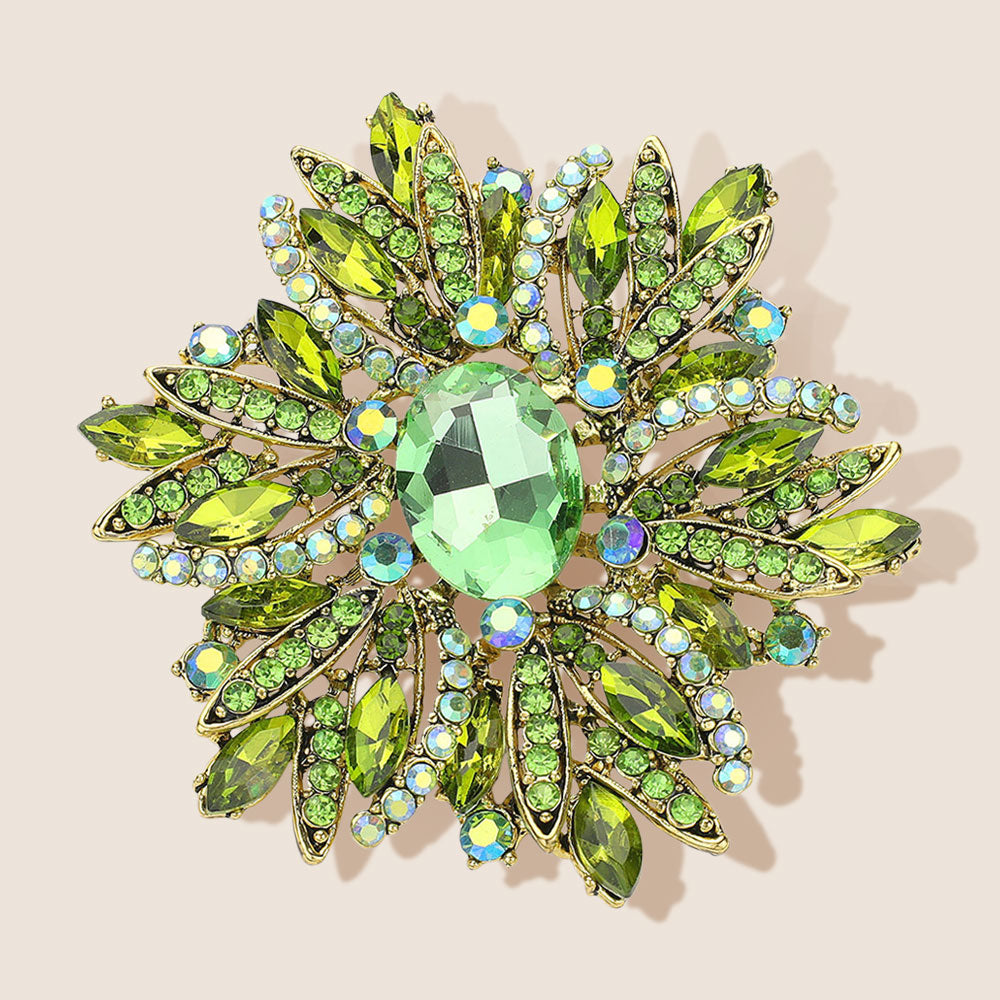 Women Church Brooch-1041 Peridot